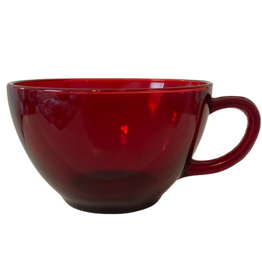 VTG Punch Tea Cup Ruby Red Glass Replacement No Markings